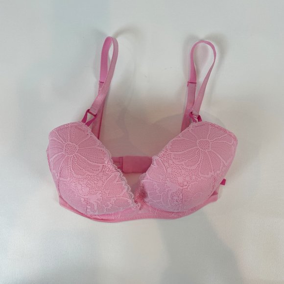 NWOT Victoria's Secret Bra 32DDD Lightly Lined Rockerwire Pink Lace B109 - Picture 1 of 10